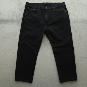 Levi's 505 Jeans Mens Size 38x29 (38x26 Hemmed) Black Straight Stretch Denim